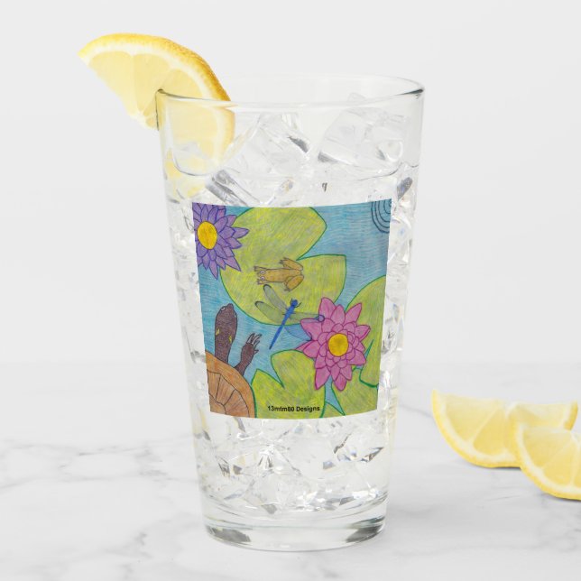 Pond Scene - Glass Cup (Front Ice)