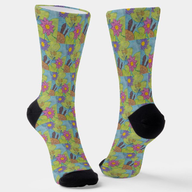 Pond Scene - Premium Socks (Angled)