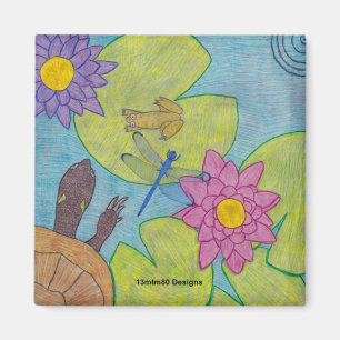 Pond Scene (square) - Magnet