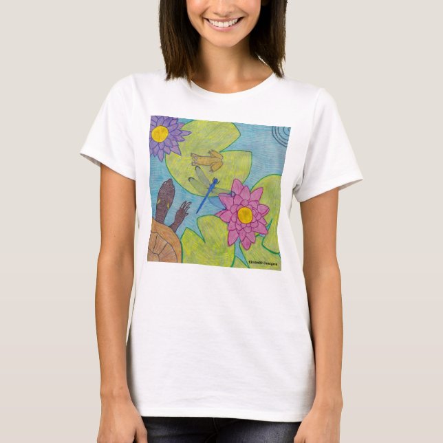Pond Scene (white) - Women's basic T-Shirt (Front)