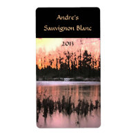 Pond Sunset Wine Label