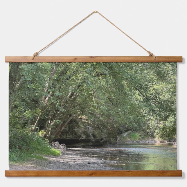 Pond under the Trees Wood Topped Tapestry (Front)