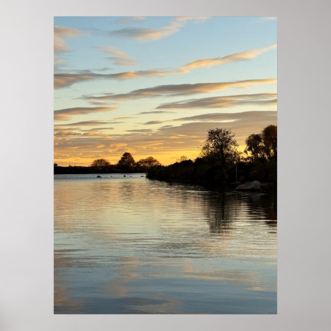 Pond Waterscape Sunset Photo Poster (Front)