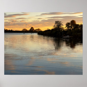 Pond Waterscape Sunset Photo Poster