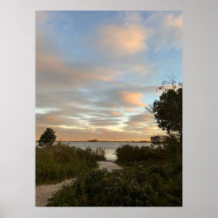 Pond Waterscape Sunset Photo Poster