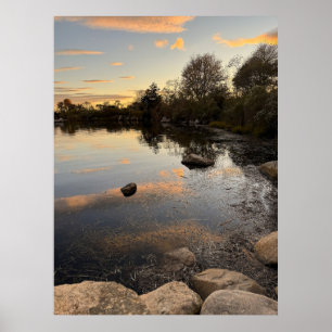 Pond Waterscape Sunset Photo Poster