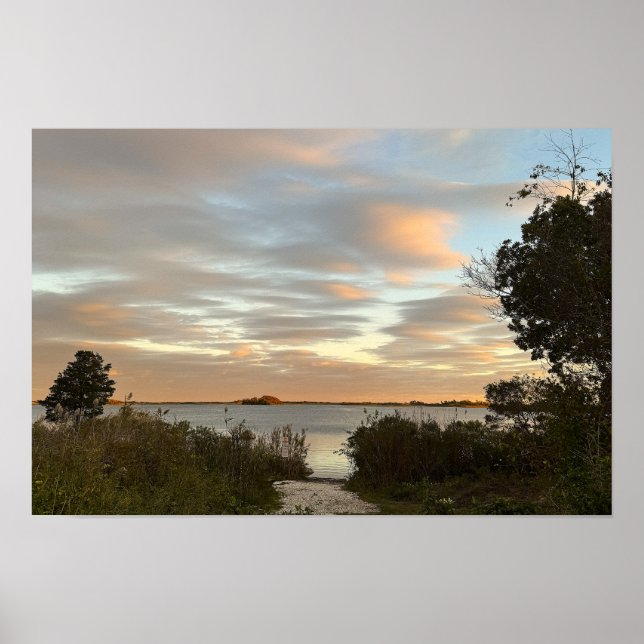 Pond Waterscape Sunset Photo Poster (Front)