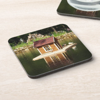 Pond with bird house and alphine slide coaster