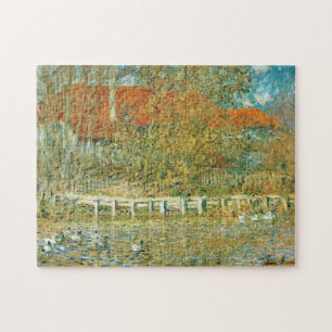 Pond with Ducks in Autumn Monet Fine Art Jigsaw Puzzle