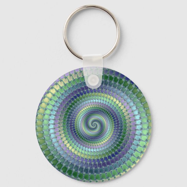Pondering - Fractal Key Ring (Front)