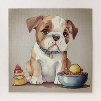 Pondering little Bulldog Jigsaw Puzzle