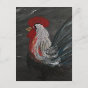 Pondering Rooster Postcard