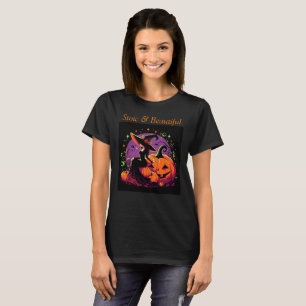 Pondering Witch Sitting on a Pumpkin T-Shirt