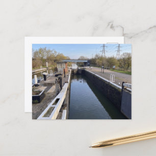 Ponders End Lock No. 14, River Lee Navigation Postcard