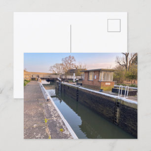 Ponders End Lock, River Lee Navigation, Enfield Postcard