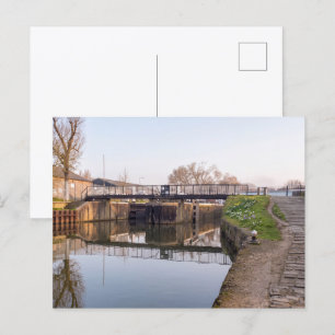 Ponders End Lock Tranquil Waterway - River Lee Postcard