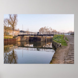 Ponders End Lock Tranquil Waterway - River Lee Poster