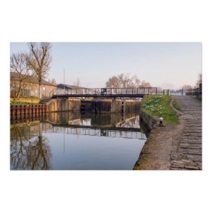 Ponders End Lock Tranquil Waterway - River Lee Poster
