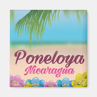 Poneloya nicaragua beach travel poster magnet