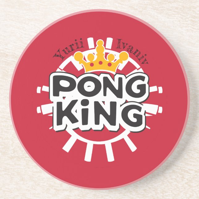 Pong King Red Coaster (Front)