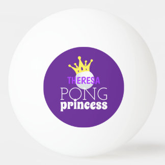 Pong Princess Purple Personalised Name Ping Pong Ball