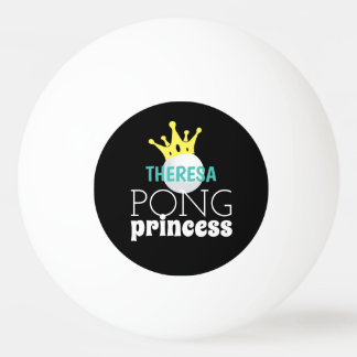 Pong Princess Teal Personalised Name Ping Pong Ball