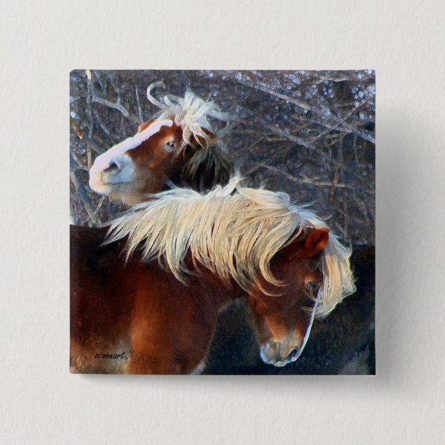 ponies 15 cm square badge (Front)