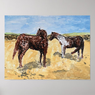 Ponies at Assateague Island Poster