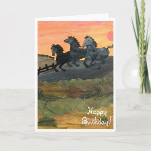 'Ponies' Birthday Card