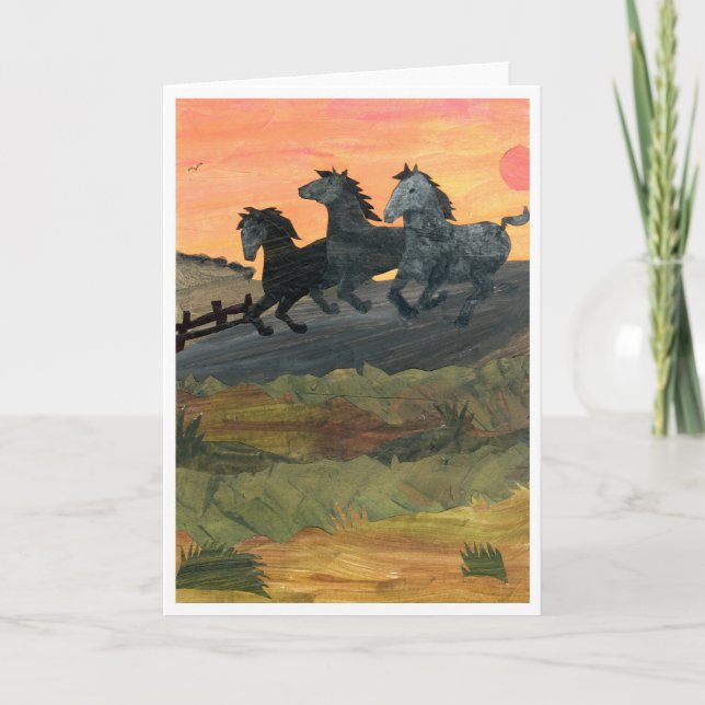 'Ponies' Greeting Card (Front)