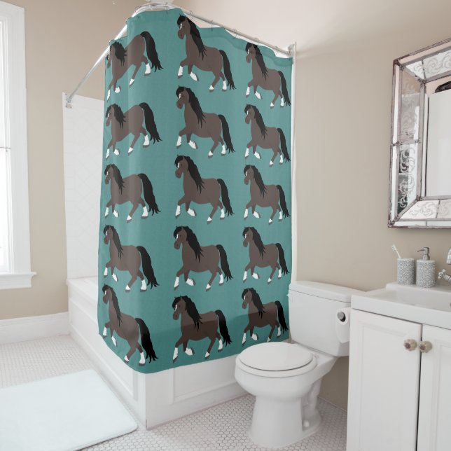 Ponies Shower Curtain (In Situ)