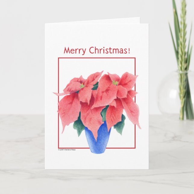 Ponsettia Christmas Card (Front)