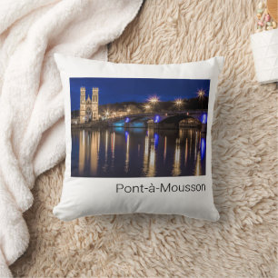 Pont a Mousson Panorama with Moselle Souvenir Cushion