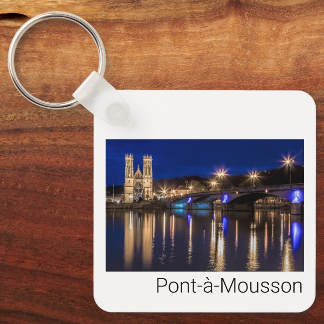 Pont a Mousson Panorama with Moselle Souvenir Key Ring (Front)