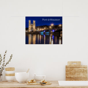 Pont a Mousson Panorama with Moselle Souvenir Poster
