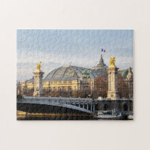 Pont Alexandre III and Grand Palais at golden hour