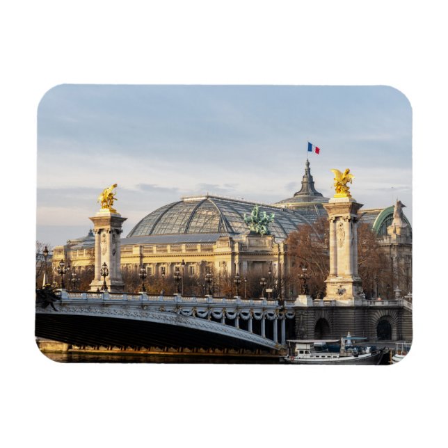 Pont Alexandre III and Grand Palais at golden hour Magnet (Horizontal)