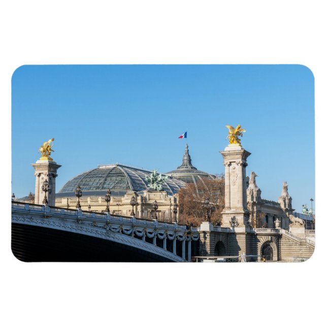 Pont Alexandre III and Grand Palais on a sunny day Magnet (Horizontal)