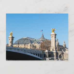 Pont Alexandre III and Grand Palais on a sunny day Postcard