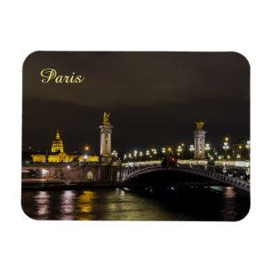 Pont Alexandre III and Invalid at night Magnet