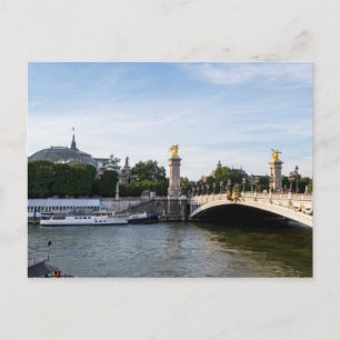 Pont Alexandre III on Seine River - Paris France Postcard