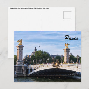Pont Alexandre III on Seine River - Paris, France Postcard