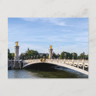 Pont Alexandre III on Seine River - Paris, France Postcard