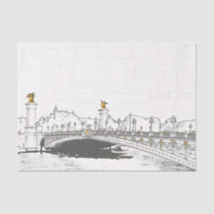 Pont Alexandre III on Seine River - Paris France Tissue Paper
