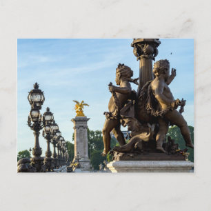 Pont Alexandre lll bridge - Paris, France Postcard