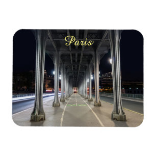 Pont de Bir-Hakeim at night - Paris, France Magnet