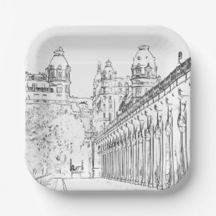 Pont de Bir-Hakeim - Paris, France Paper Plate
