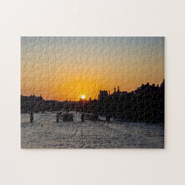Pont des arts at sunset - Paris, France Jigsaw Puzzle (Horizontal)