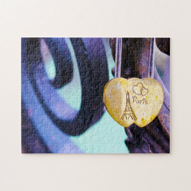 Pont des Arts Love Locks Paris. Jigsaw Puzzle (Horizontal)