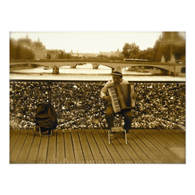 Pont des Arts: The Love Lock Bridge, Paris Photo Print (Front)